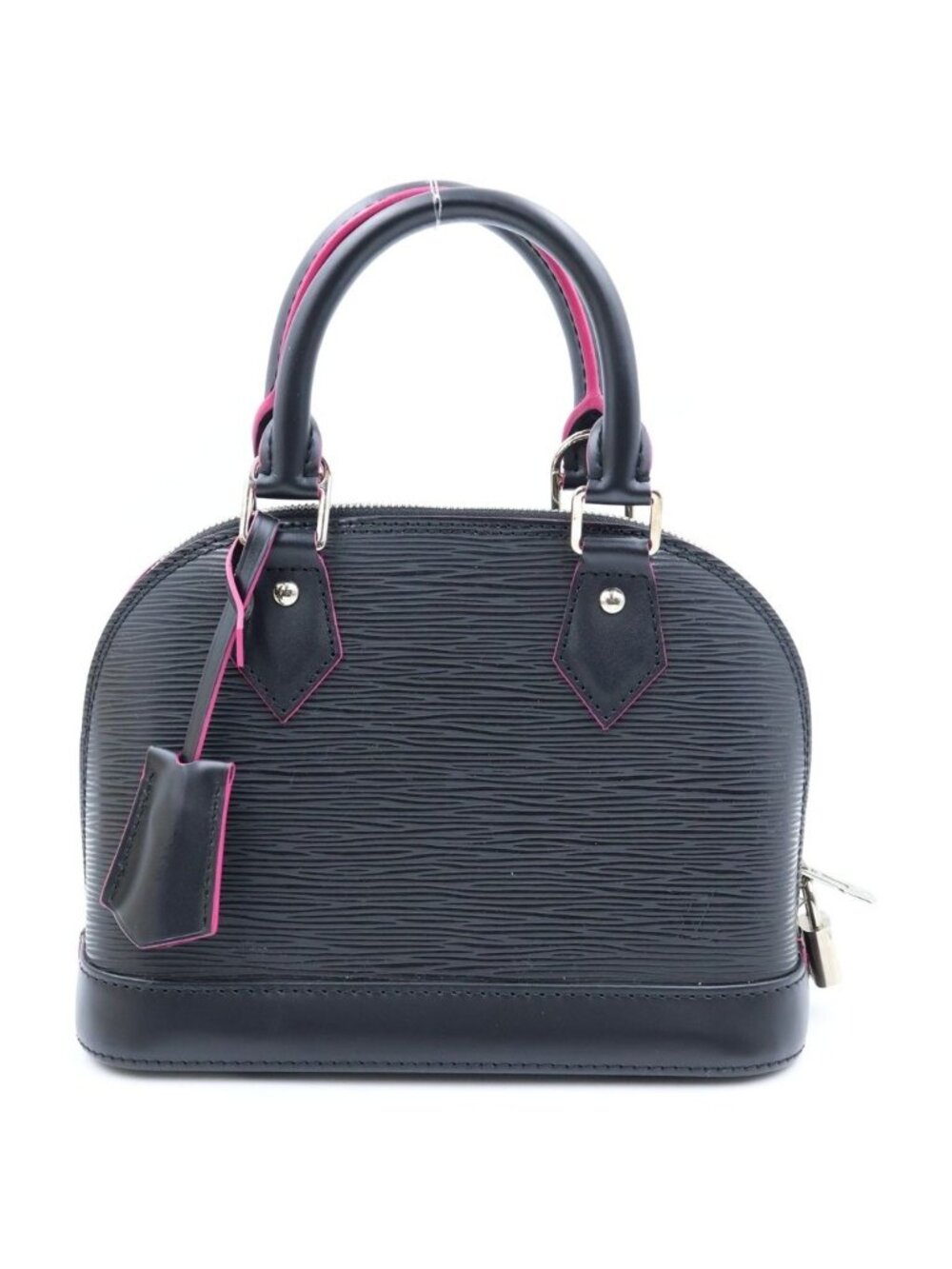 Louis Vuitton Epi Alma BB Handbag 2-Way Shoulder Leather Black Pink